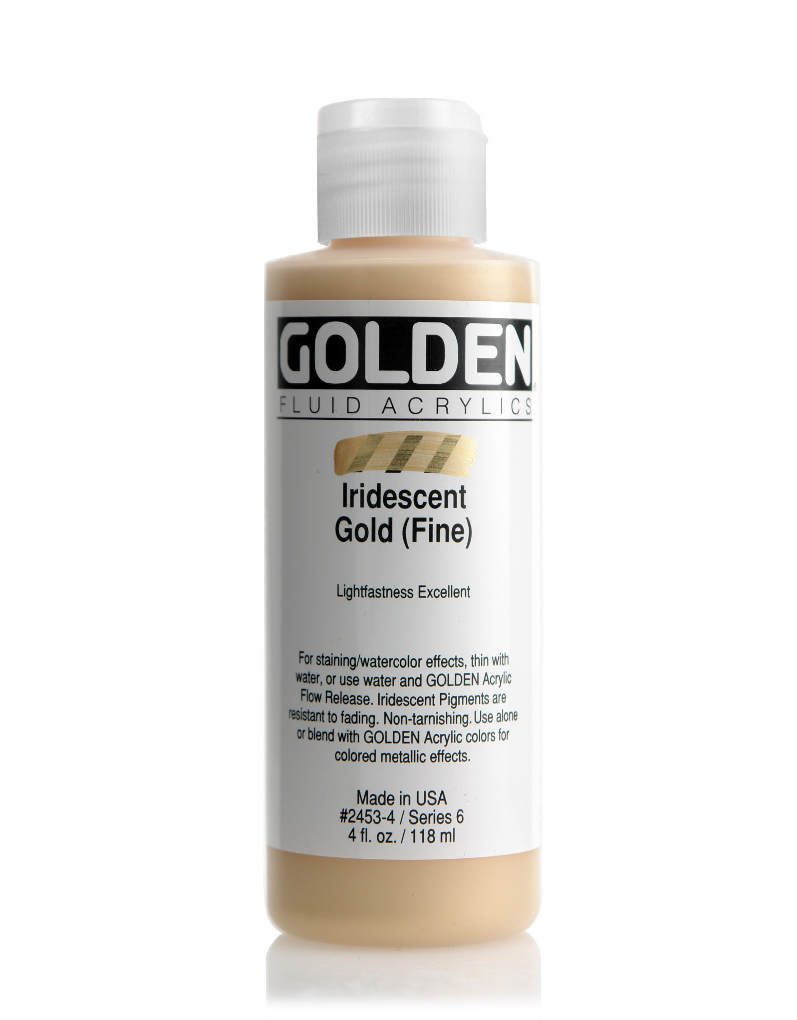 Golden Golden Fluid Acrylics, Iridescent Gold (Fine) 4oz Cylinder