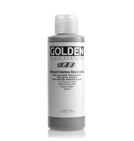 Golden Golden Fluid Acrylics, Iridescent Stainless Steel (Coarse) 4oz Cylinder