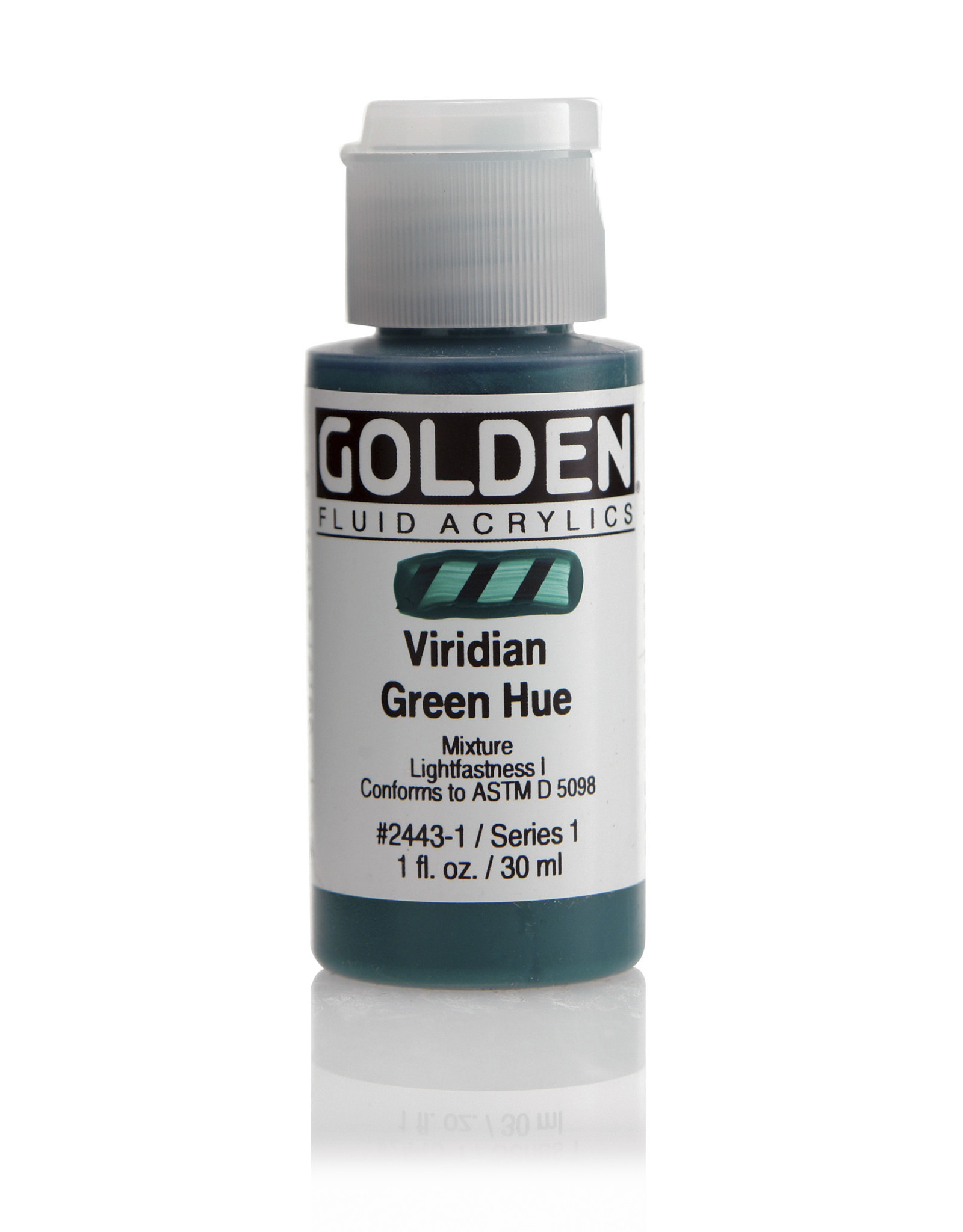 Golden Golden Fluid Acrylics, Viridian Green Historical Hue 1oz Cylinder