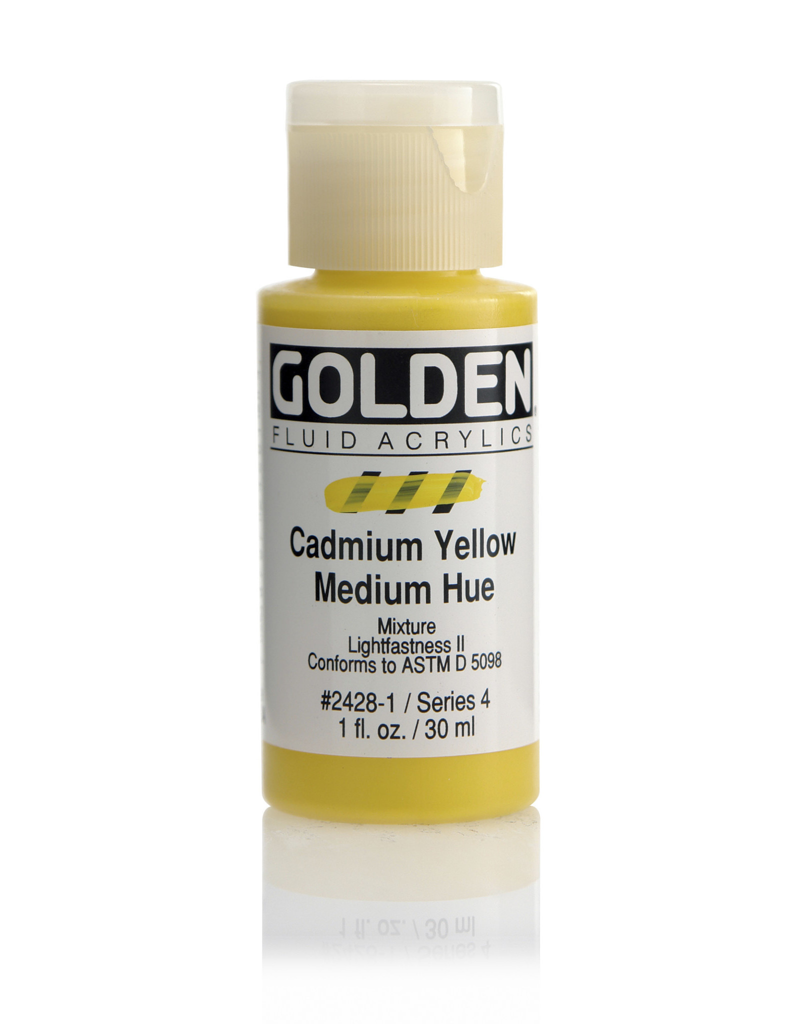 Golden Golden Fluid Acrylics, Cadmium Yellow Medium Hue 1oz Cylinder