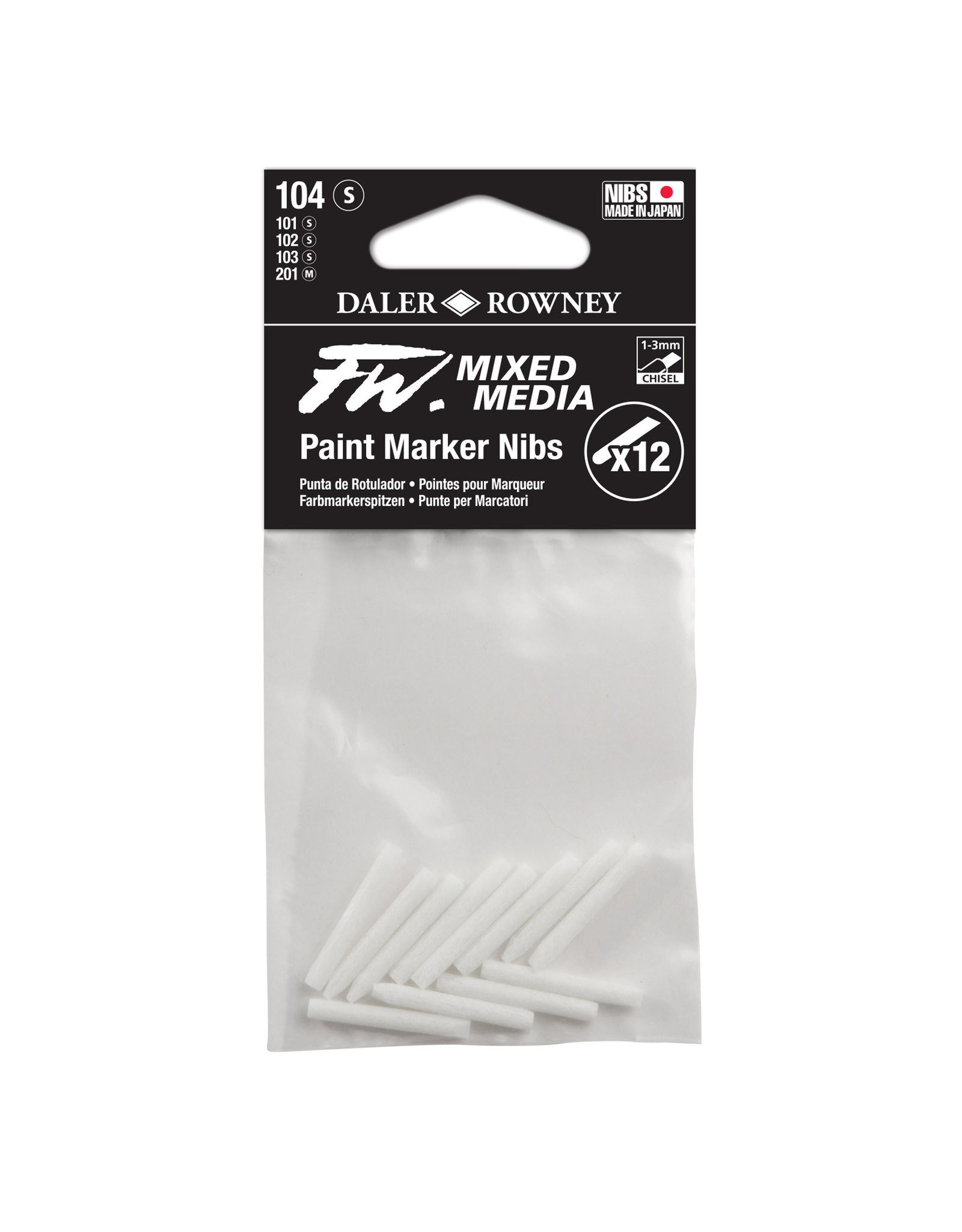 Daler-Rowney Daler-Rowney FW Paint Marker Nib Set of 12, 1-3mm, Chisel