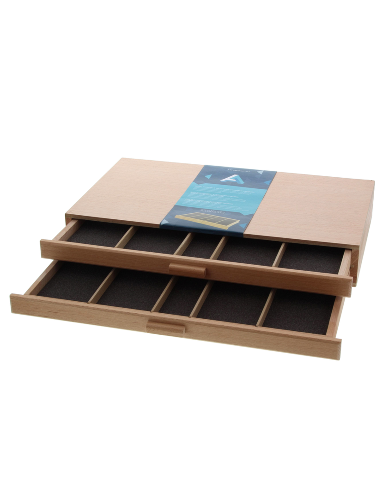 Art Alternatives Wood Pastel Storage Box 2 Drawer - The Art Store/Commercial  Art Supply