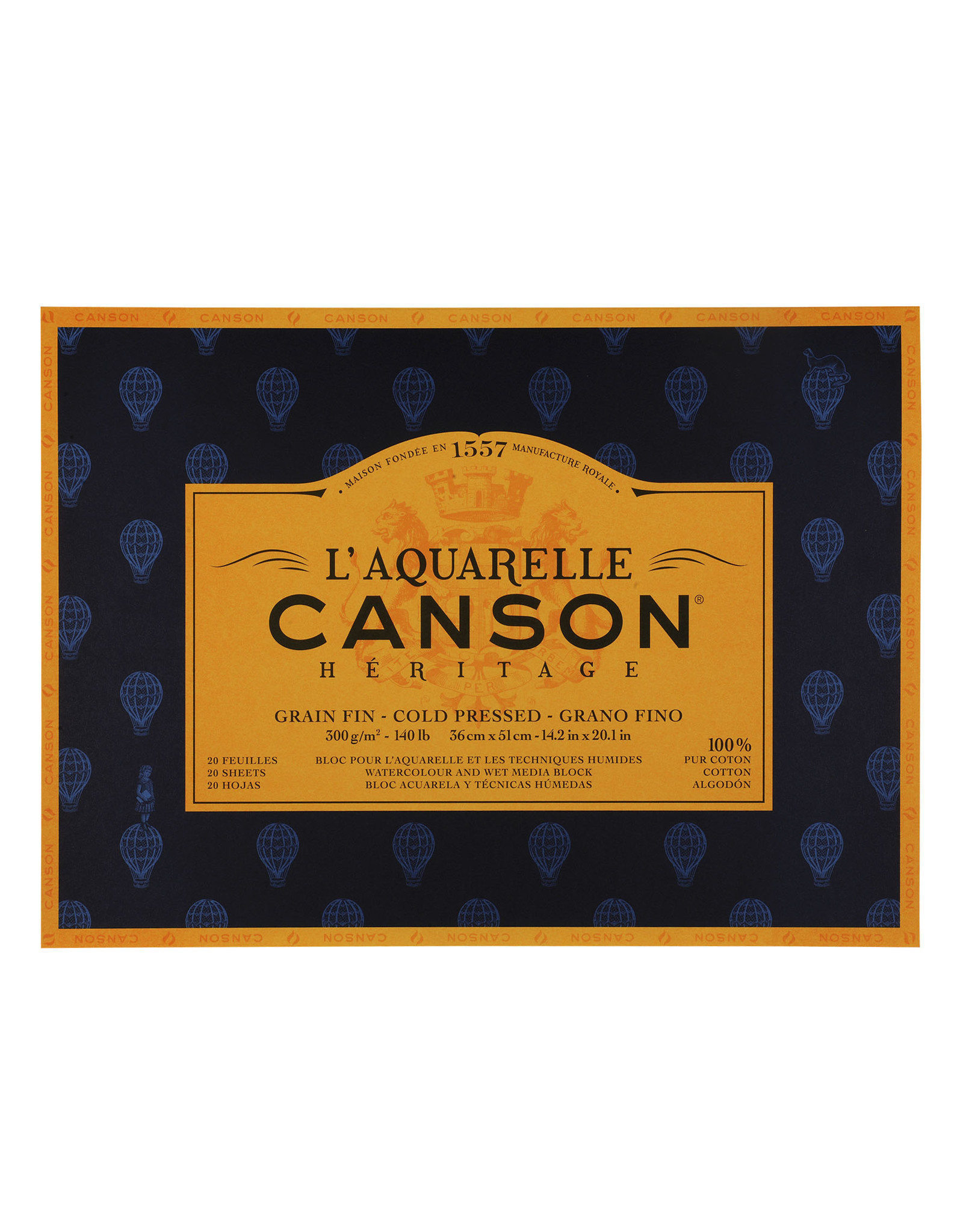Canson Canson Heritage Aquarelle Cold-Press Pad, 14” x 20”