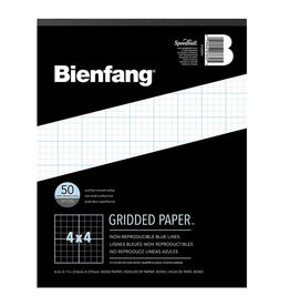 Bienfang Bienfang Designer Grid Paper Pad, 4x4 Grid, 50 sheets, 8 ½” x 11”