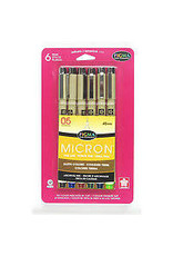 Sakura Sakura Pigma Microns, Assorted Set of 6, Black