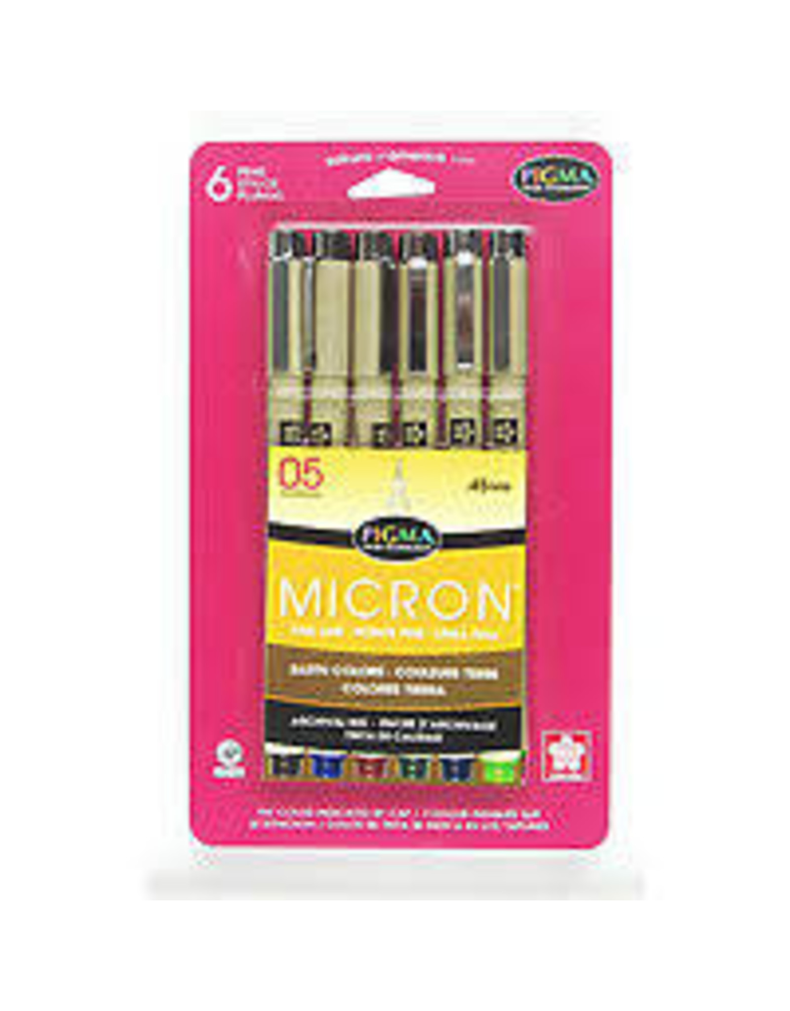 Sakura Sakura Pigma Microns, Assorted Set of 6, Black