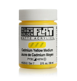 Golden Golden SoFlat Acrylic Paint, Cadmium Yellow Medium 2oz