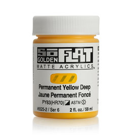 Golden Golden SoFlat Acrylic Paint, Permanent Yellow Deep 2oz