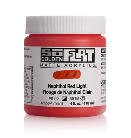 Golden Golden SoFlat Acrylic Paint, Naphthol Red Light 4oz