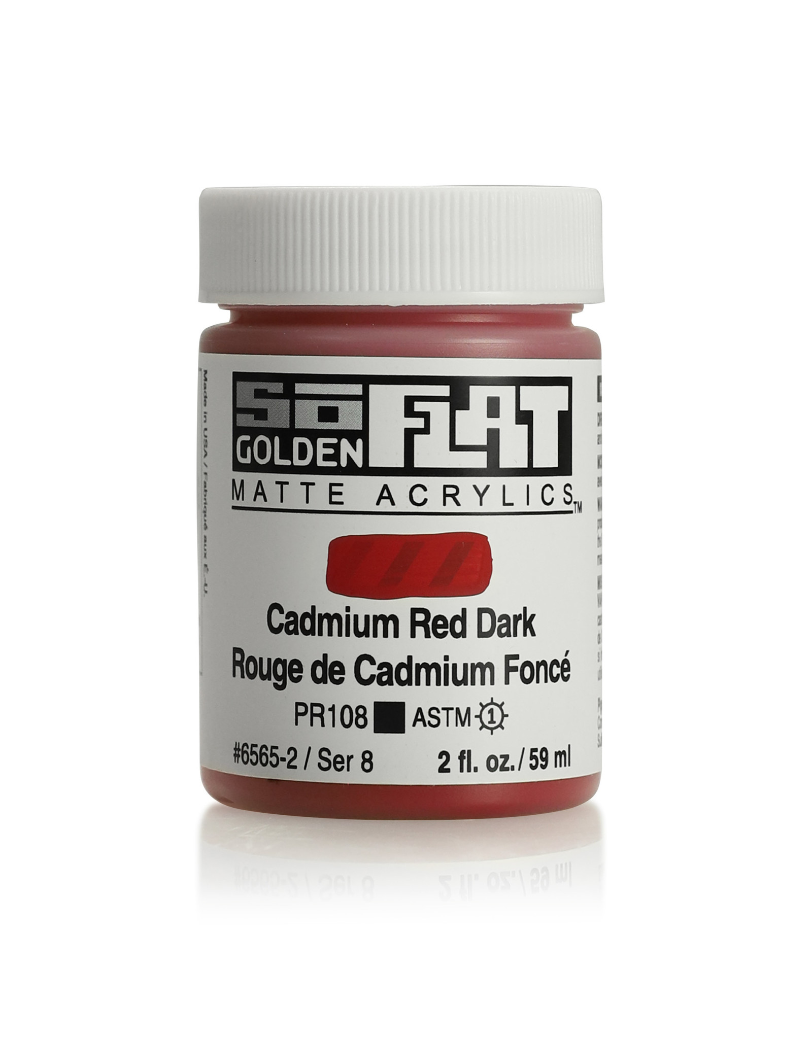 Golden Golden SoFlat Acrylic Paint, Cadmium Red Dark 2oz