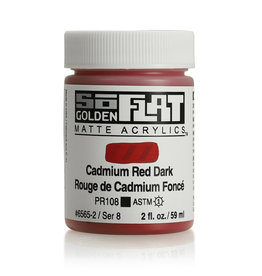 Golden Golden SoFlat Acrylic Paint, Cadmium Red Dark 2oz