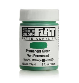 Golden Golden SoFlat Acrylic Paint, Permanent Green 2oz