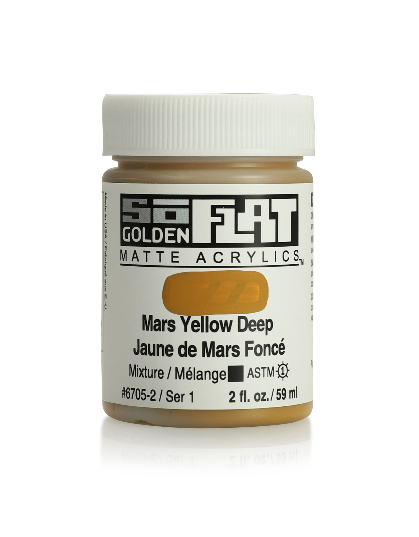 Golden Golden SoFlat Acrylic Paint, Mars Yellow Deep 2oz