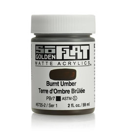 Golden Golden SoFlat Acrylic Paint, Burnt Umber 2oz