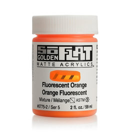 Golden Golden SoFlat Acrylic Paint, Fluorescent Orange 2oz