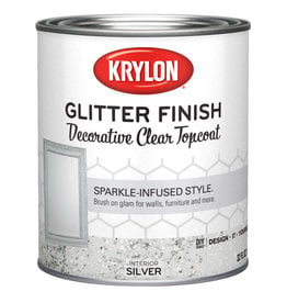CLEARANCE Krylon Silver Glitter Finish Top Coat Quart