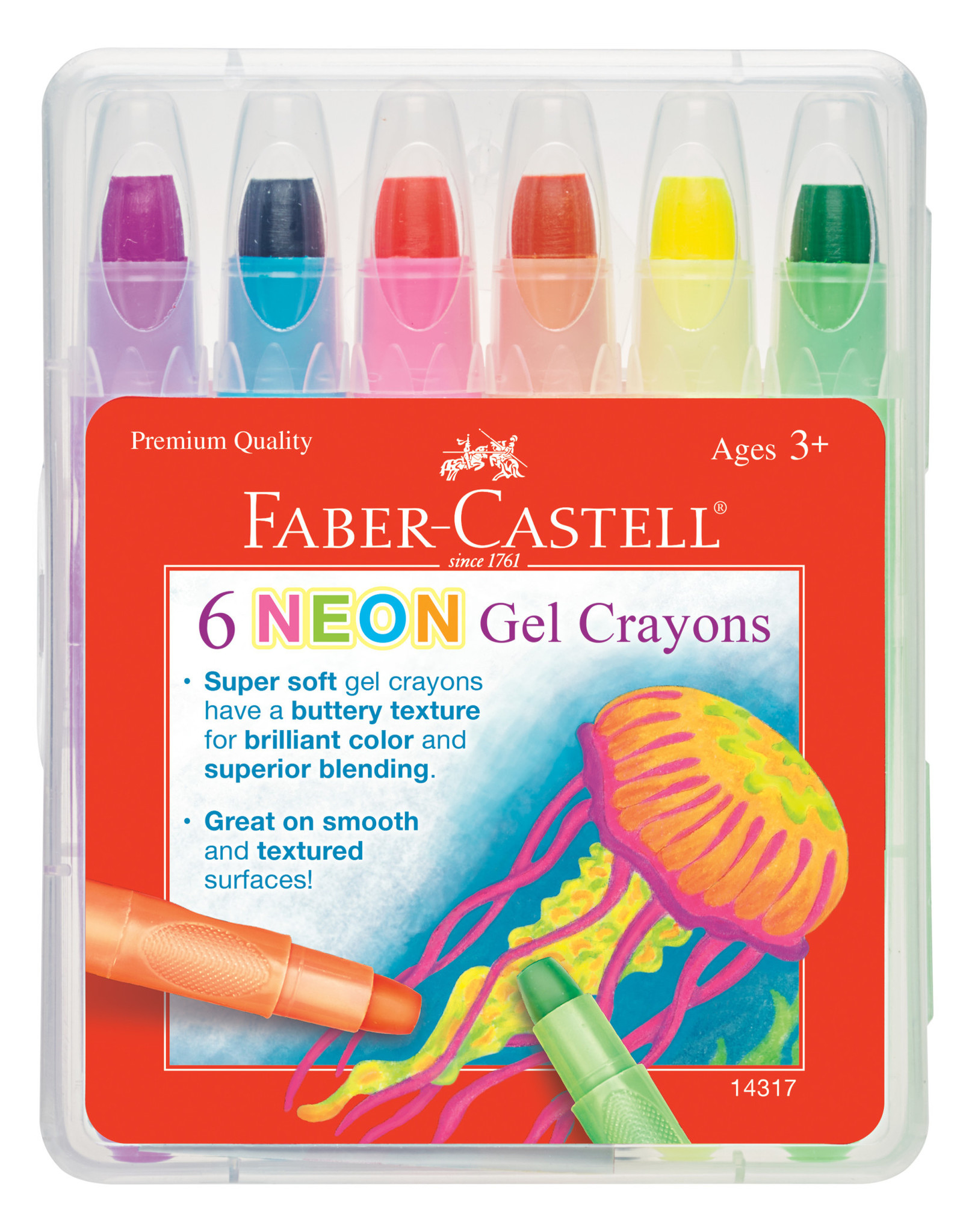 FABER-CASTELL Faber-Castell Neon Gel Crayons, Set of 6