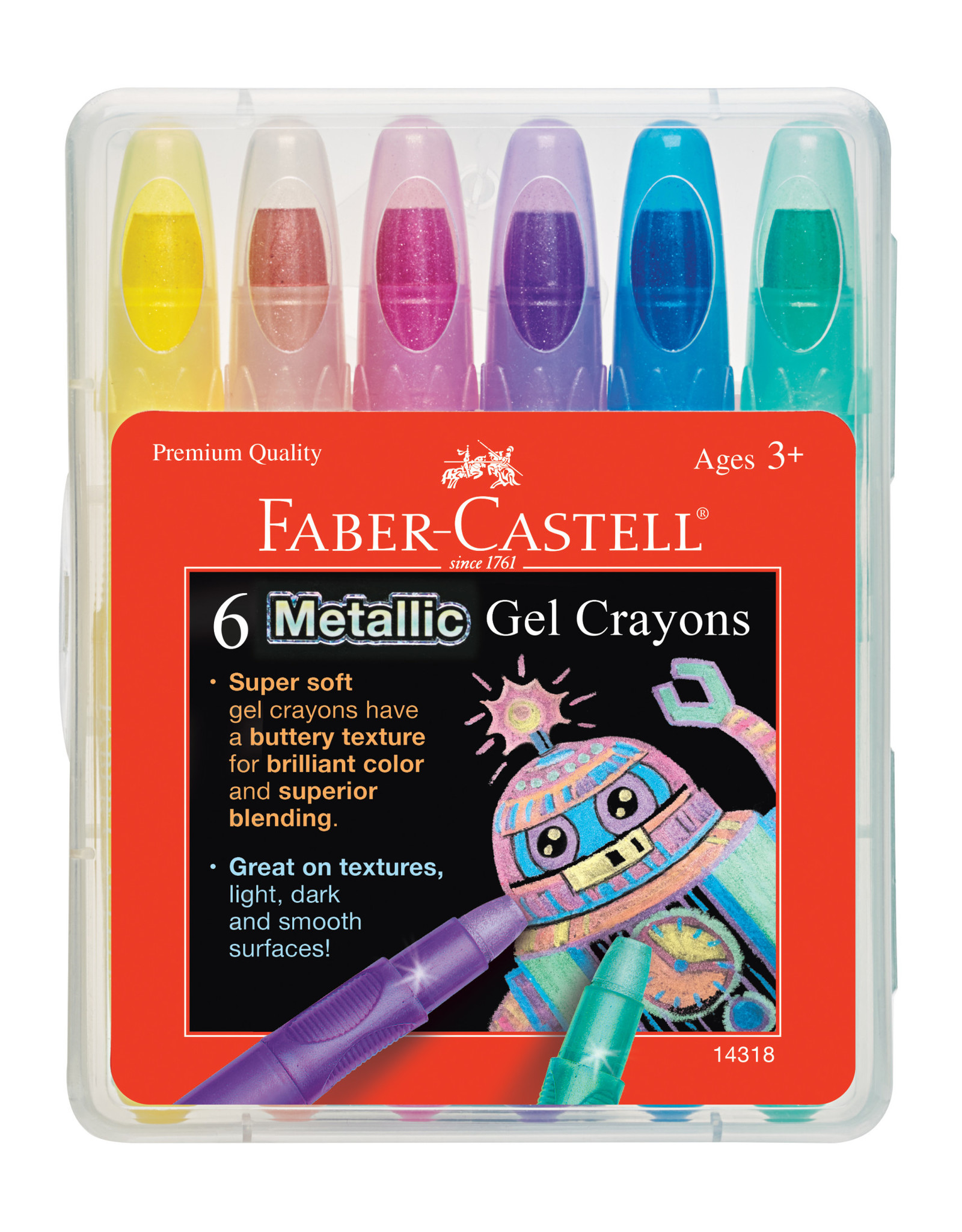 FABER-CASTELL Faber-Castell Metallic Gel Crayons, Set of 6