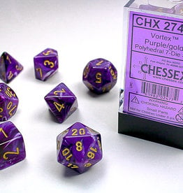 Chessex Vortex® Polyhedral Purple/gold 7-Die Set