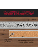 W.A. Portman WA Portman 12" Stainless Cork Back Ruler 2pk