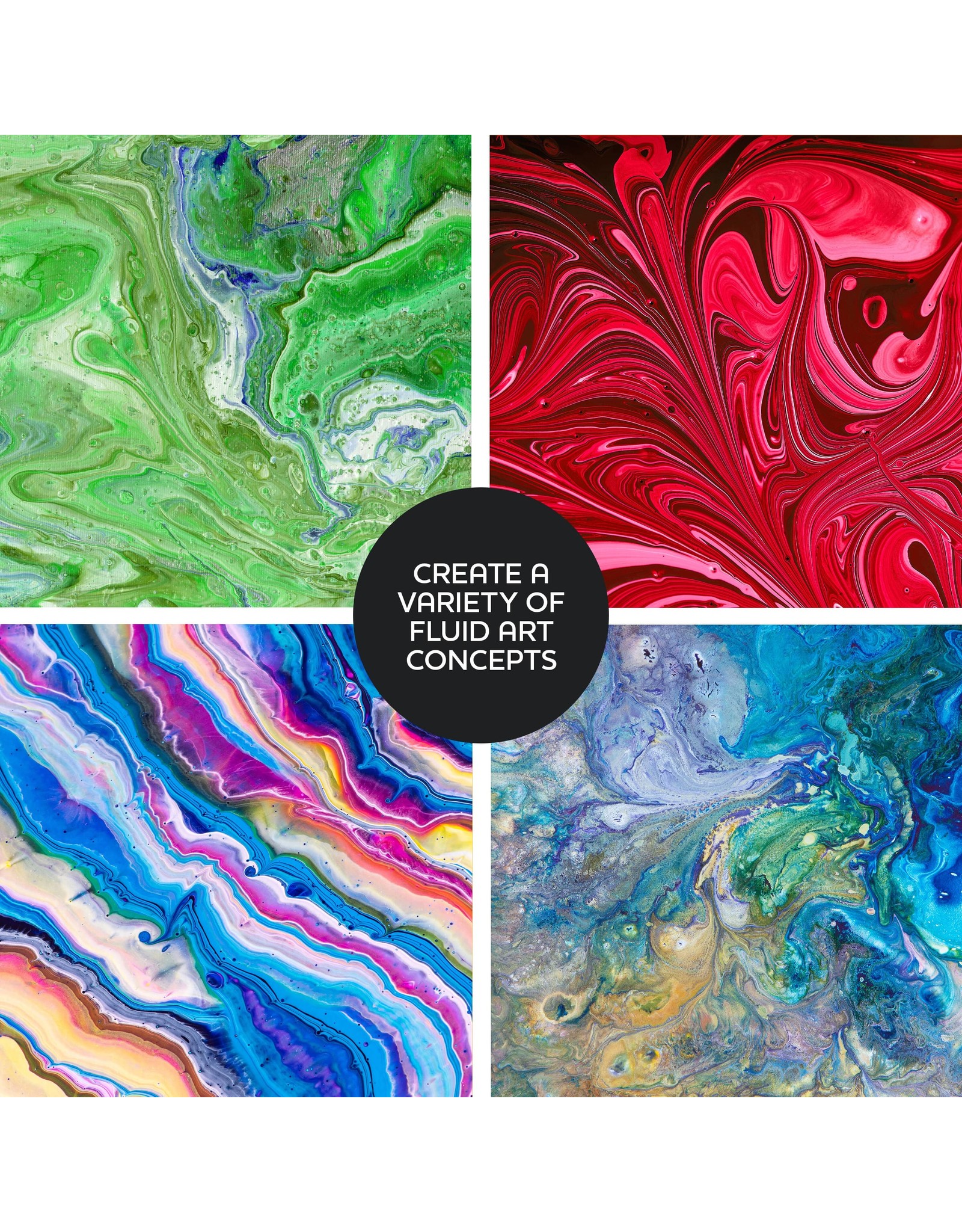 W.A. Portman WA Portman Pour Painting Supplies – 19-pc All-in-One Pouring Paint Kit for Acrylic Pour, Resin Art & Epoxy Craft Projects