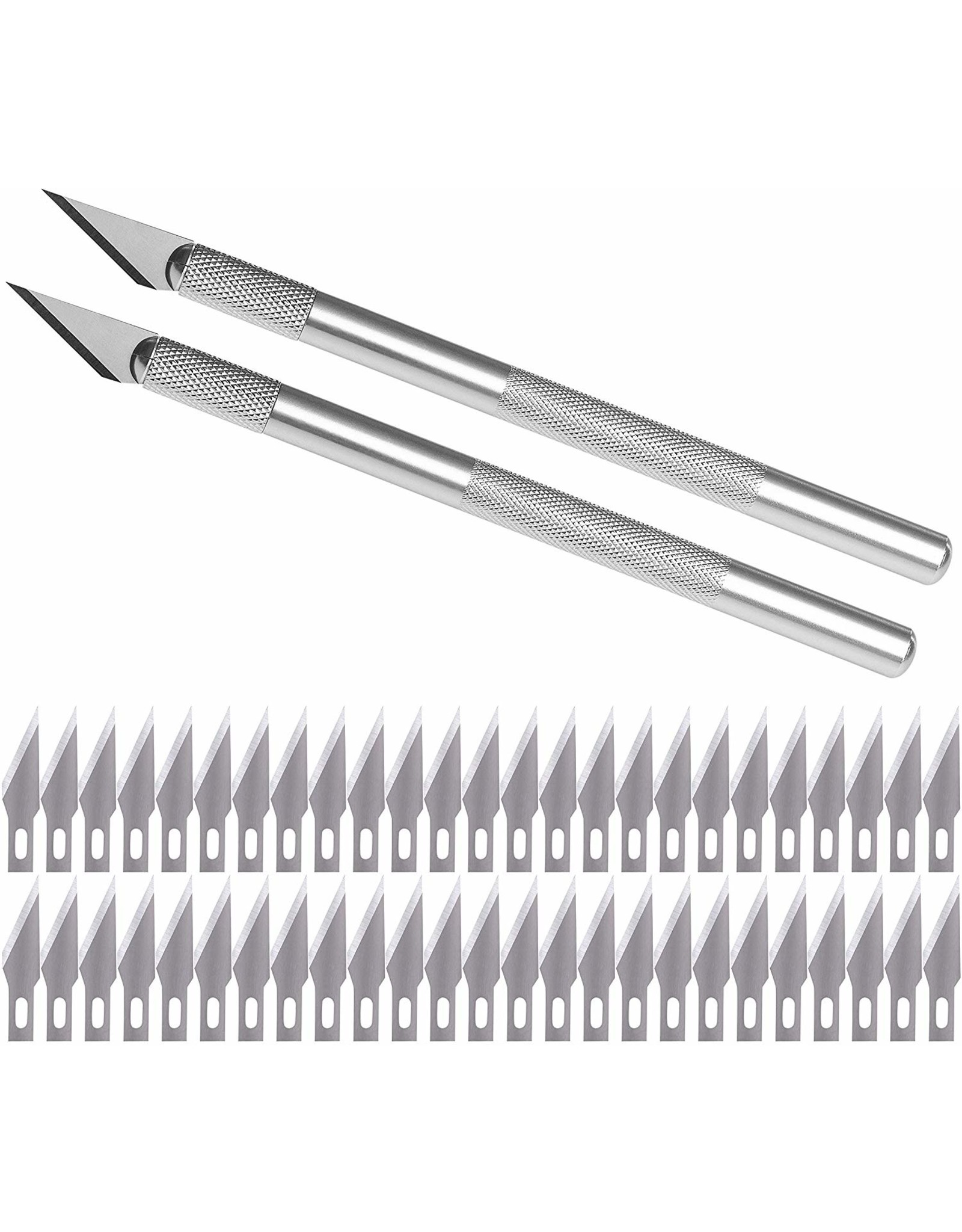 W.A. Portman WA Portman Hobby Knife Set - 2pc High-Grade Craft Knife Set with #11 50pc Extra Premium Steel Hobby Blades