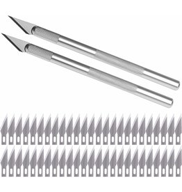 W.A. Portman WA Portman Hobby Knife Set - 2pc High-Grade Craft Knife Set with #11 50pc Extra Premium Steel Hobby Blades