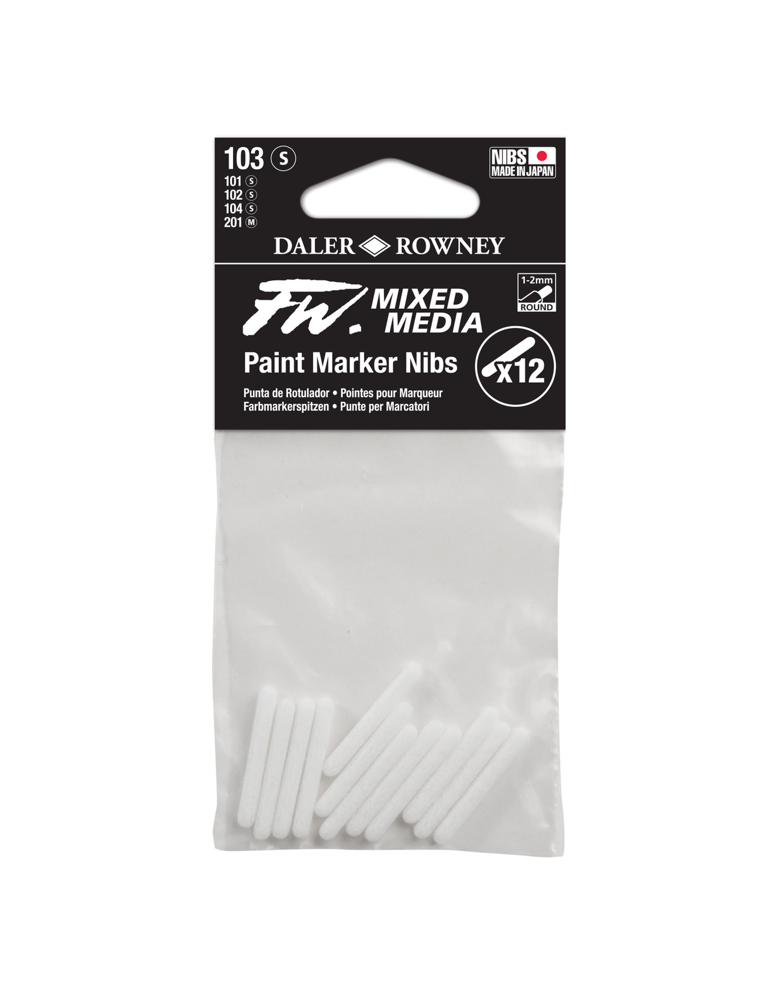 Daler-Rowney Daler-Rowney FW Paint Marker Nib Set of 12, 1-2mm, Round