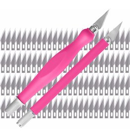 W.A. Portman WA Portman 2-Piece Pink Craft Knife Set – Hobby Knife Set with Comfort Grip & 100 #11 Craft Blades