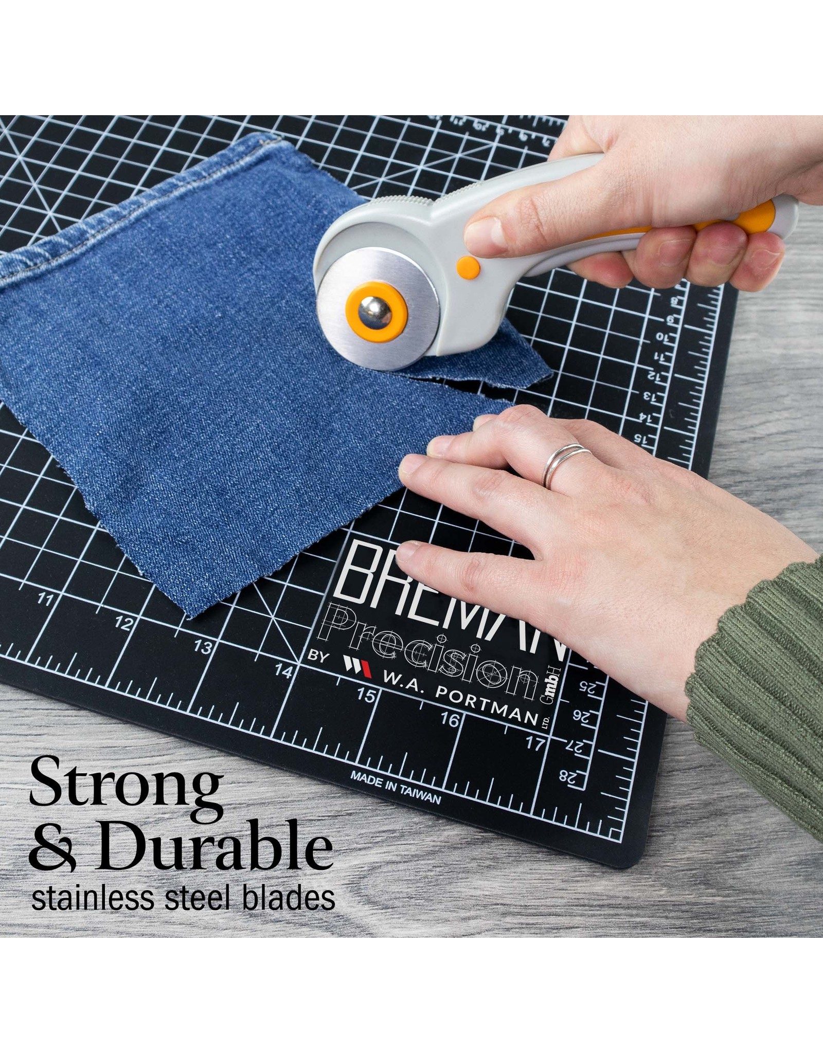 W.A. Portman WA Portman 15pc Rotary Cutter Blades 45mm – SKS-7 Steel Rotary Blades 45mm Refill for Fabric Cutting, Quilting and Sewing