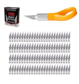W.A. Portman WA Portman Finger Knife Set - Ergonomic Precision Craft Knife with 100 #11 Replacement Steel Precision Finger Blades