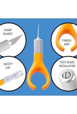 W.A. Portman WA Portman Finger Knife Set - Ergonomic Precision Craft Knife with 100 #11 Replacement Steel Precision Finger Blades