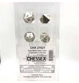 Chessex Metal Polyhedral Silver 7-Die Set