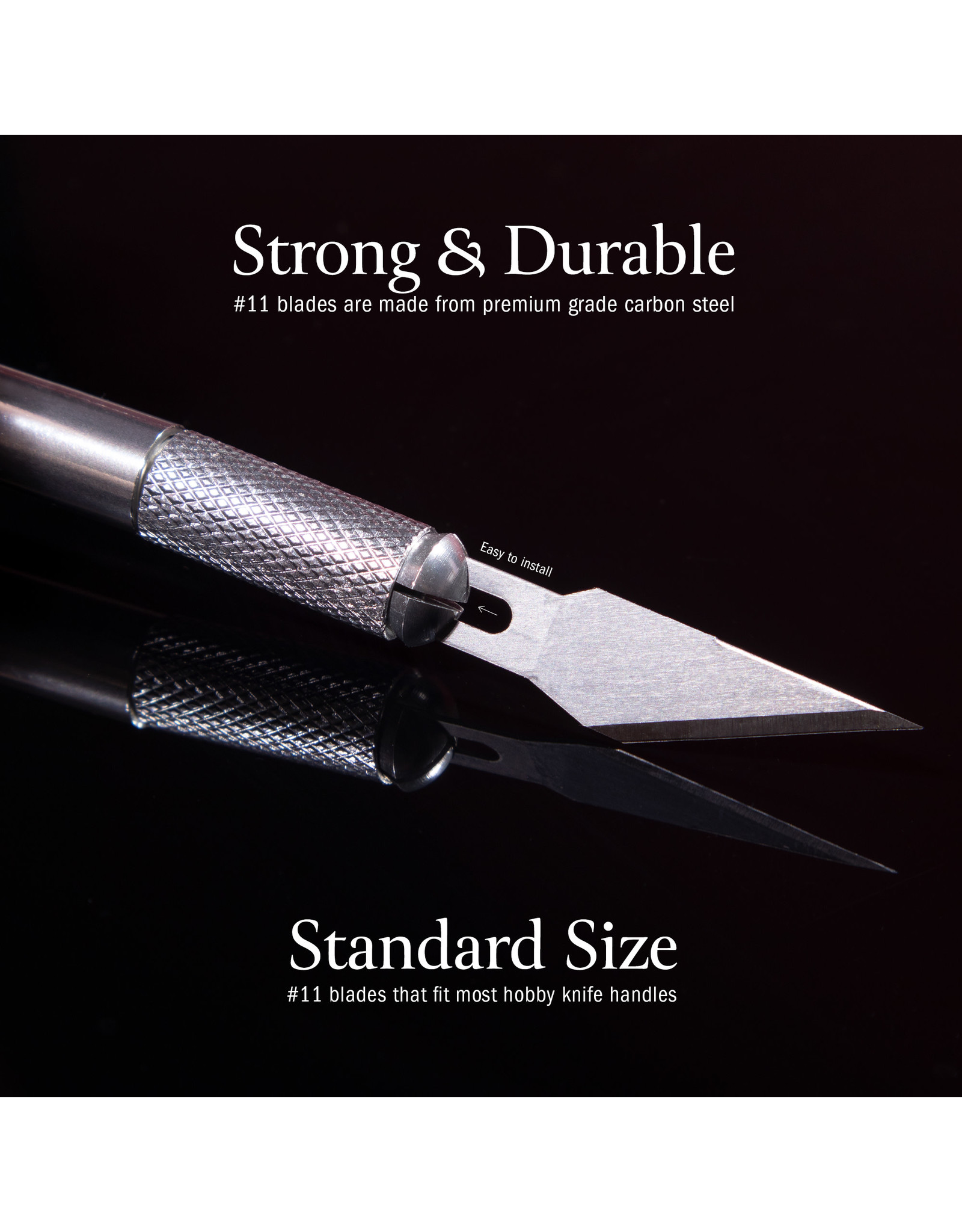 W.A. Portman WA Portman #11 Hobby Knife Blades – 100pc High-Grade SK5 Carbon Steel, Ultra-Sharp Craft Blades for Precision Cutting