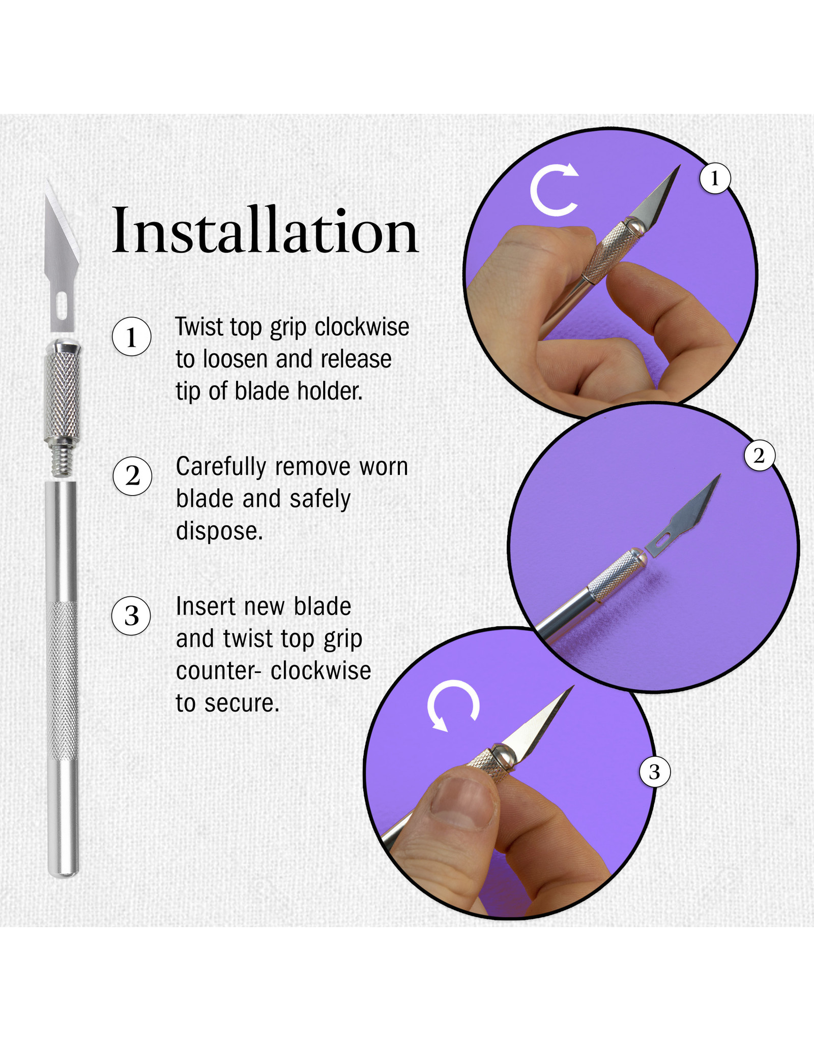 W.A. Portman WA Portman Hobby Knife Set - 2pc High-Grade Craft Knife Set with #11 50pc Extra Premium Steel Hobby Blades