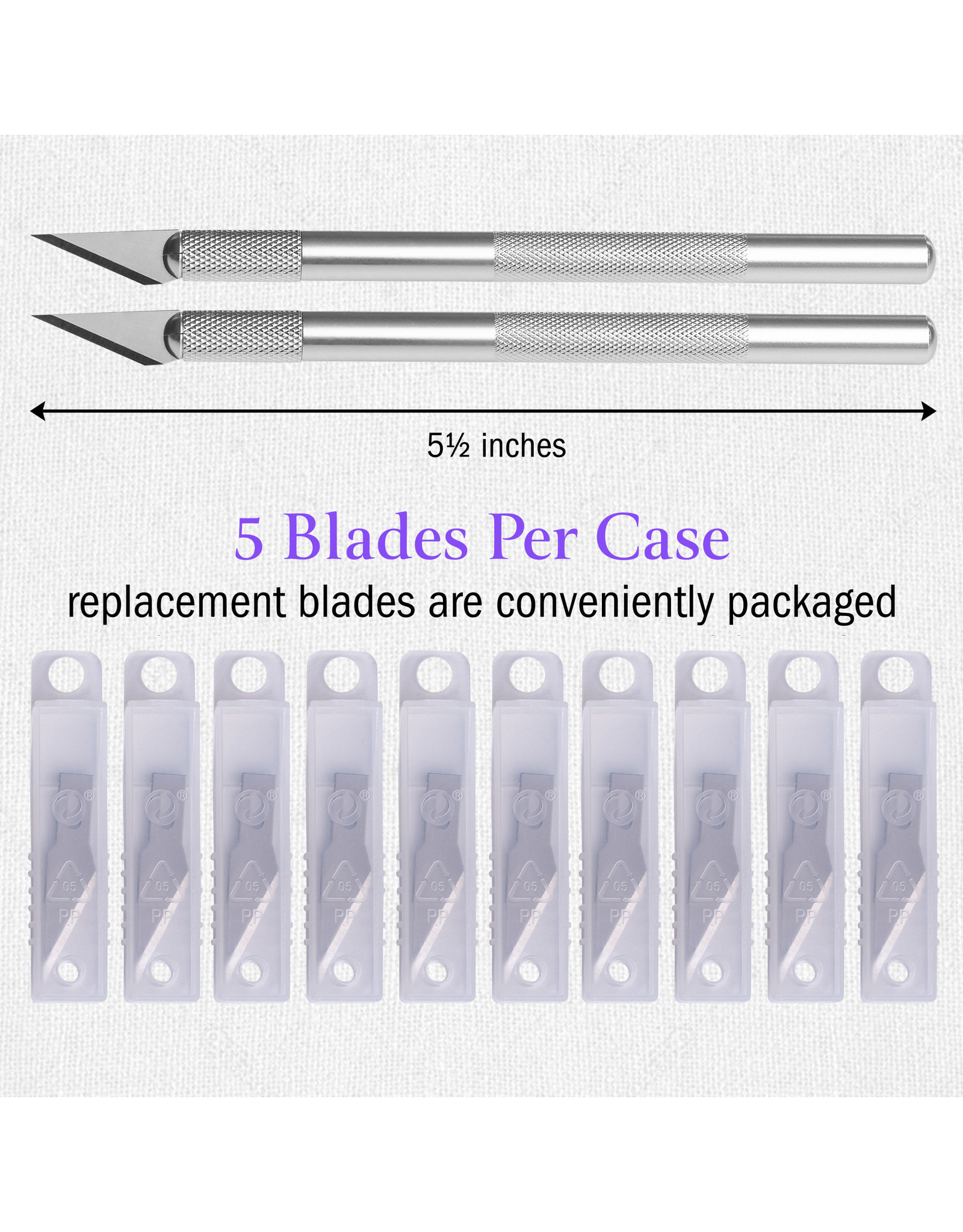 W.A. Portman WA Portman Hobby Knife Set - 2pc High-Grade Craft Knife Set with #11 50pc Extra Premium Steel Hobby Blades