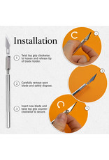 W.A. Portman WA Portman Hobby Knife Set - 12pc High-Grade Craft Knife Set with #11 Premium Steel Hobby Blades