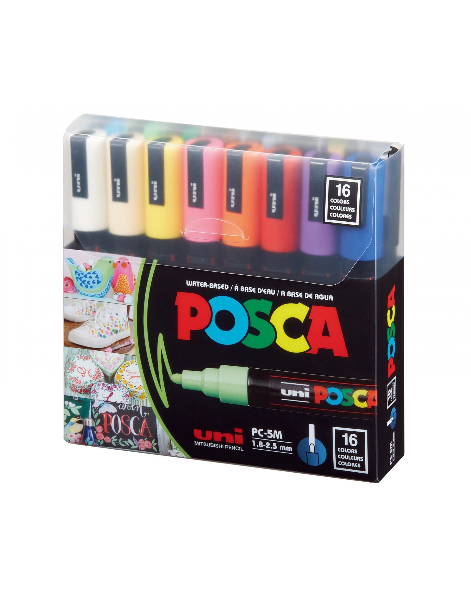 Uni POSCA Paint Markers, Basic Set of 16, Medium - The Art Store