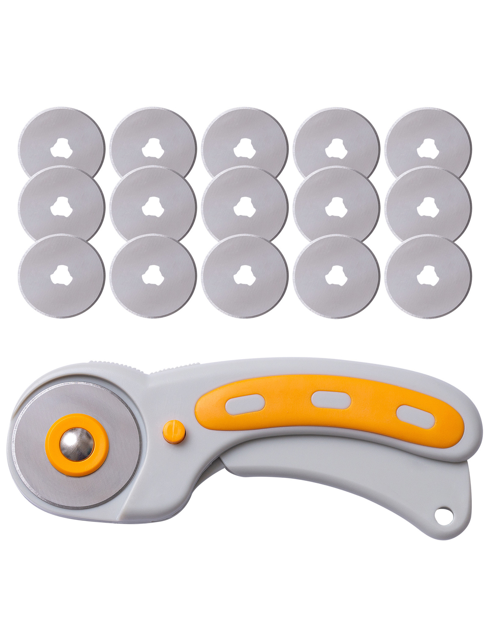W.A. Portman WA Portman Fabric Cutter Wheel - 45mm Rotary Cutter for Fabric with Safety Lock & 15 Extra Rotary Blades