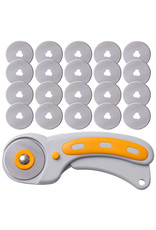 W.A. Portman WA Portman Fabric Cutter Wheel - 45mm Rotary Cutter for Fabric with Safety Lock & 20 Extra Rotary Blades
