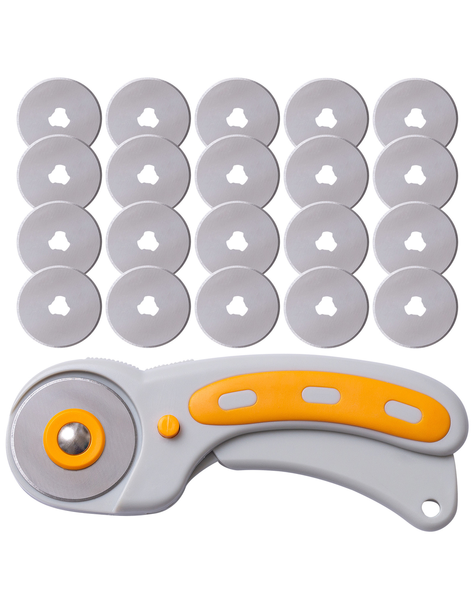 W.A. Portman WA Portman Fabric Cutter Wheel - 45mm Rotary Cutter for Fabric with Safety Lock & 20 Extra Rotary Blades