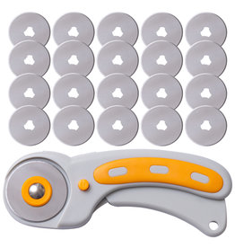 W.A. Portman WA Portman Fabric Cutter Wheel - 45mm Rotary Cutter for Fabric with Safety Lock & 20 Extra Rotary Blades
