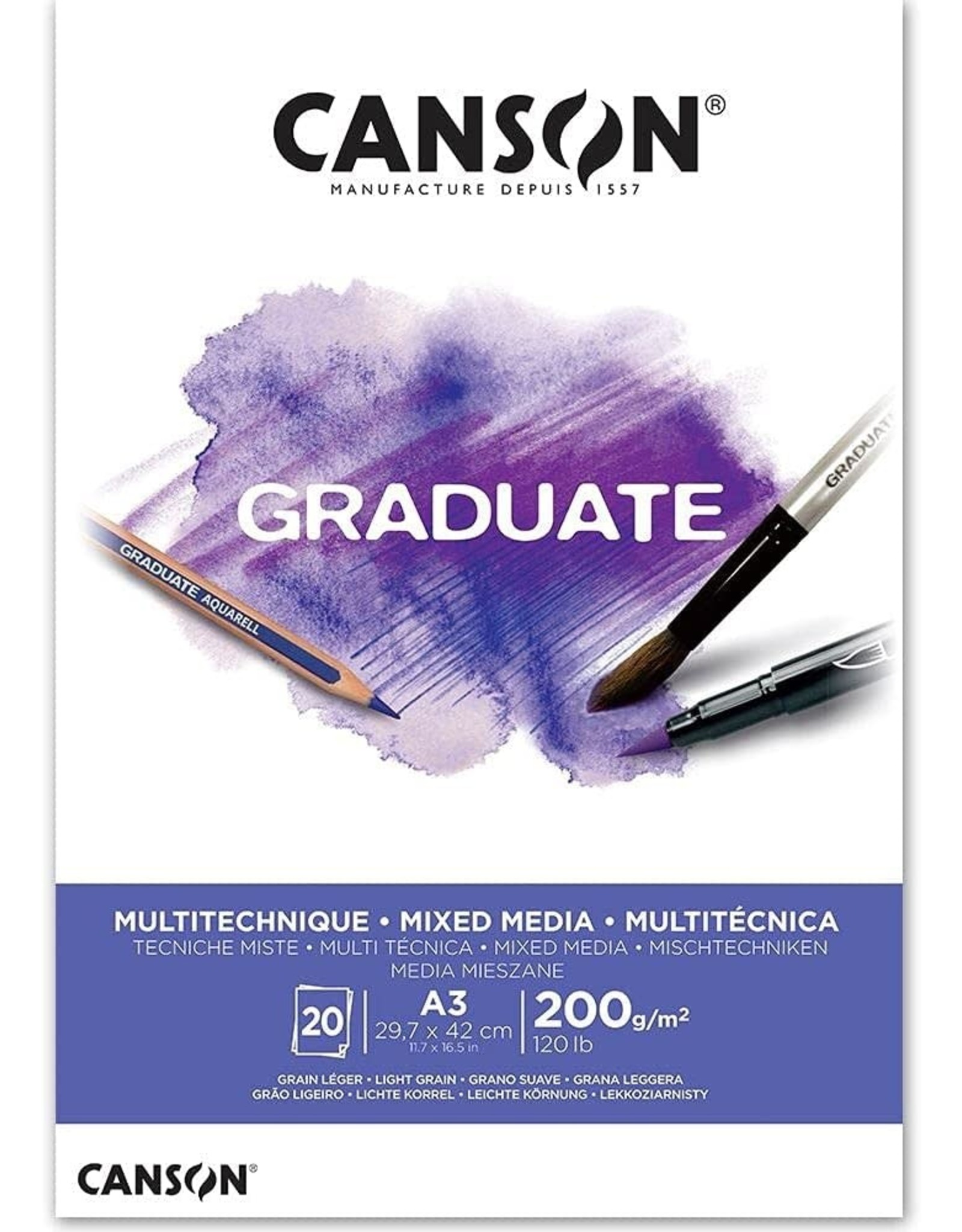 Canson Graduate 9 inch x 12 inch Watercolor Paper Pad (20 Sheets)