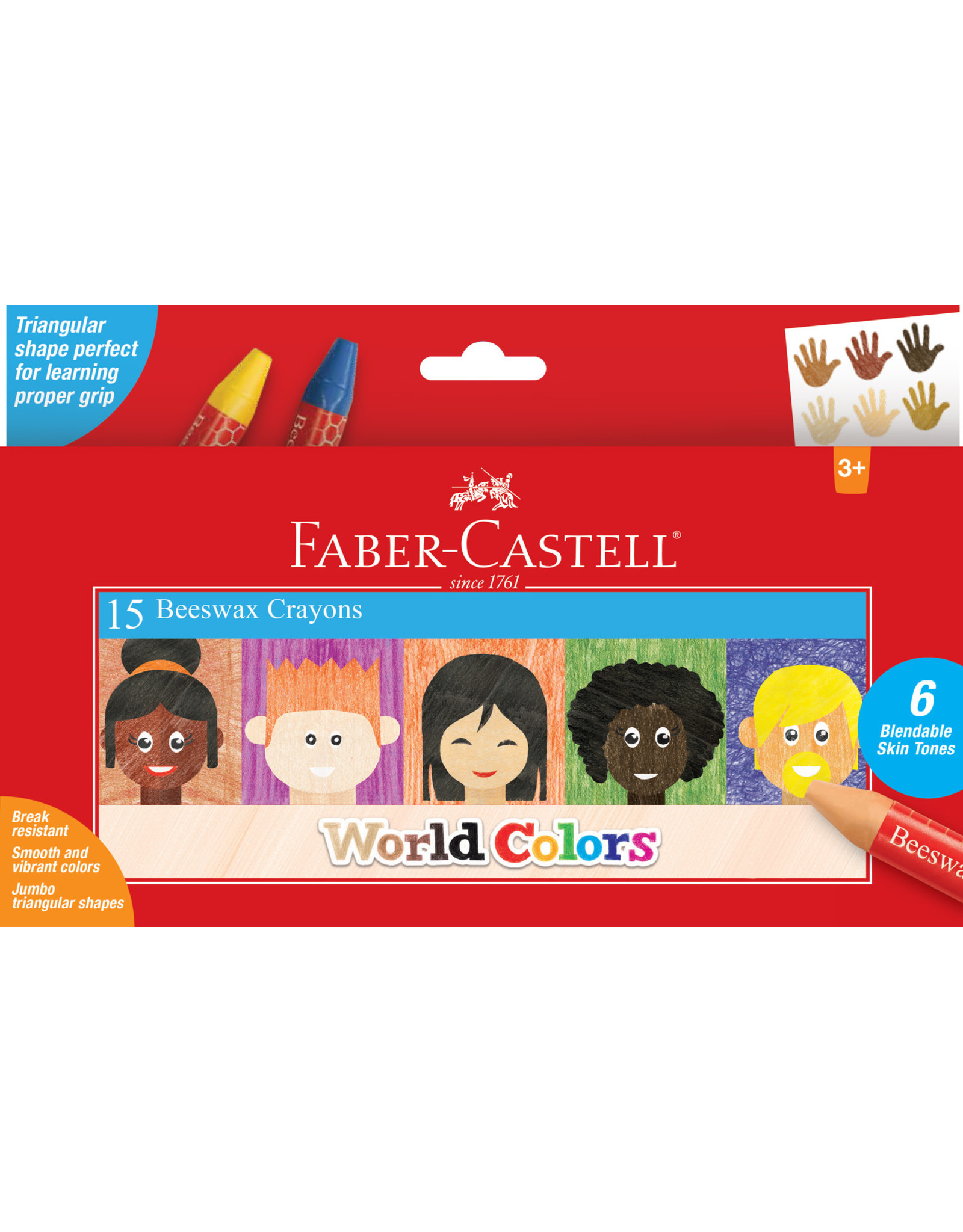 FABER-CASTELL Faber-Castell Beeswax Crayons, World Colors Set of 15