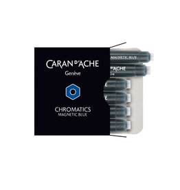 Caran d'Ache Caran D'Ache Chromatic Ink Cartridge, Magnetic Blue 6pk