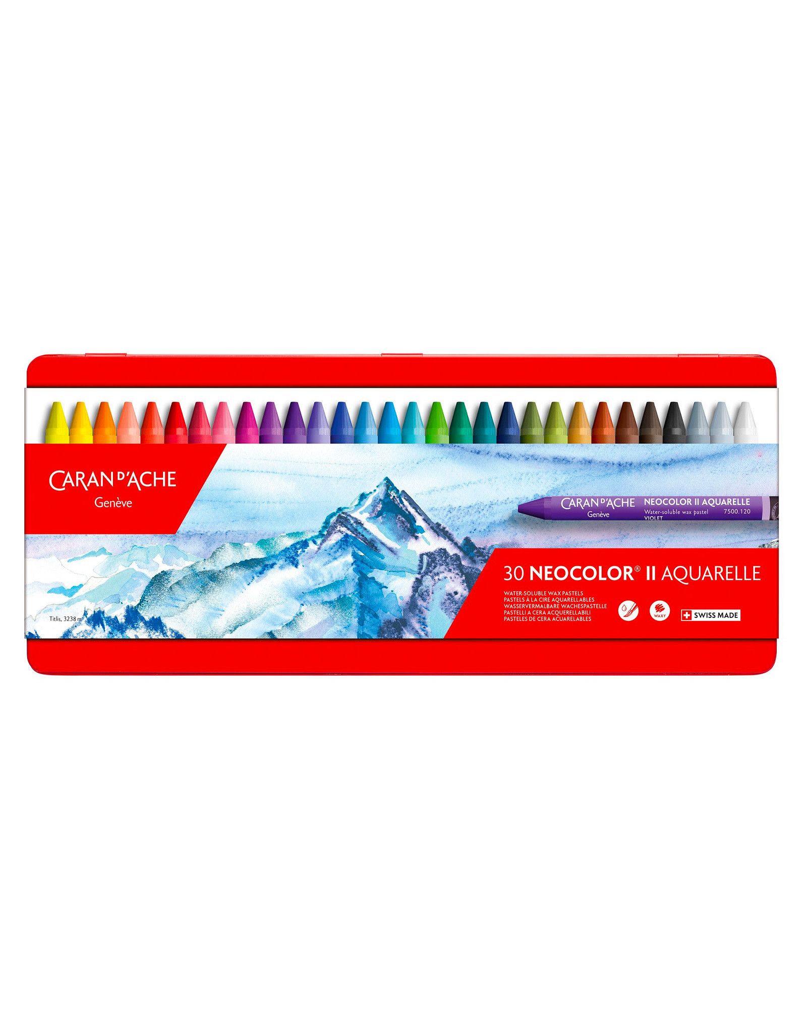 Caran d'Ache Caran D'Ache Classic Neocolor II Water-Soluble Pastels, 30 Colors
