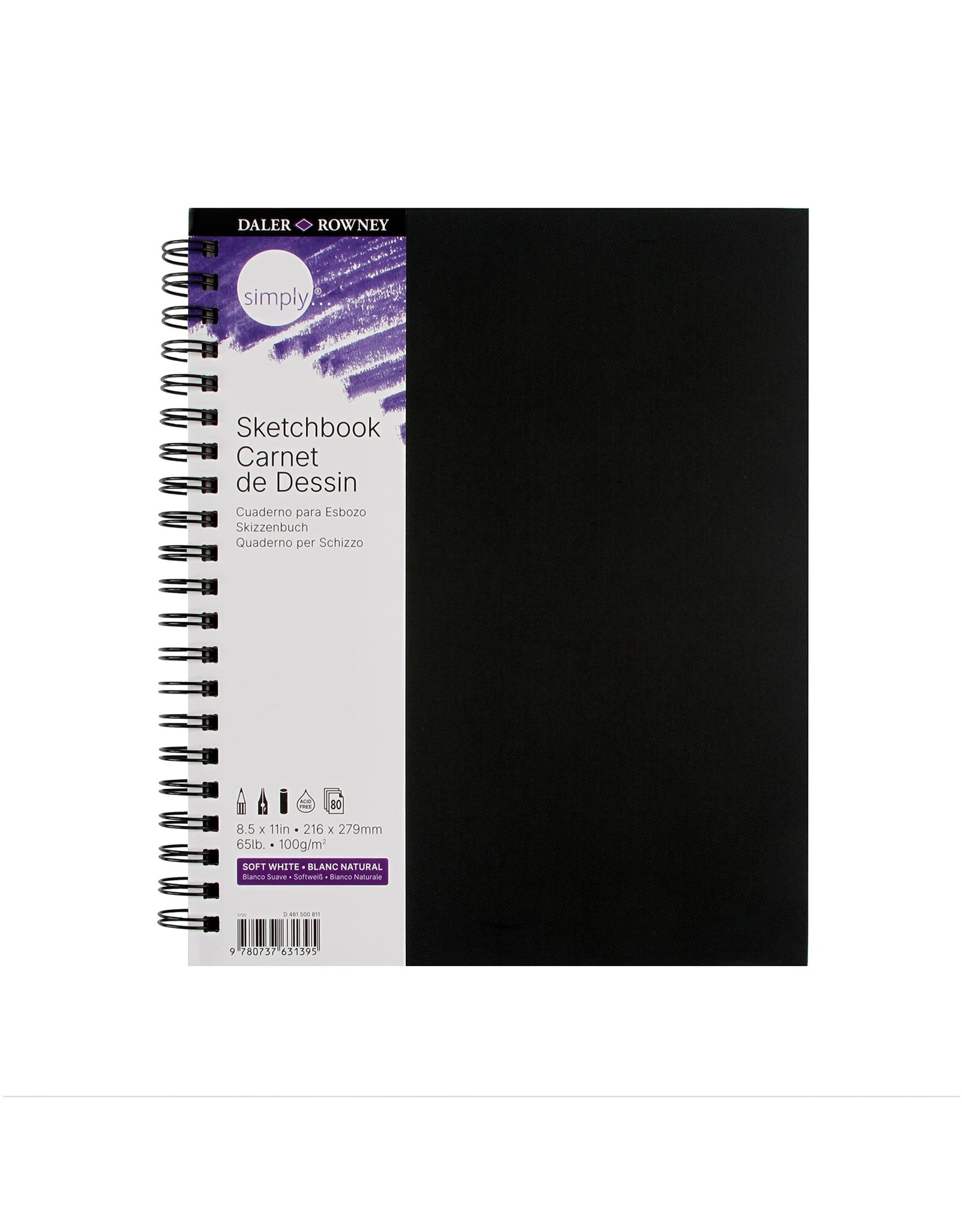 Daler-Rowney Daler-Rowney Simply Sketchbook, 65lb, 8.5” x 11”