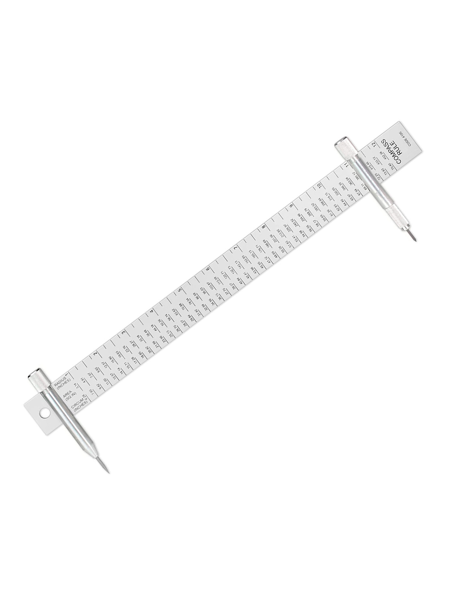 ALUMICOLOR Alumicolor 12” Compass Ruler, Silver
