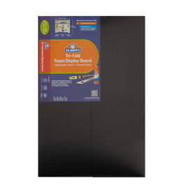 ELMERS Elmer's Tri-Fold Premium Foam Display Board, Black, 36'' X 48''
