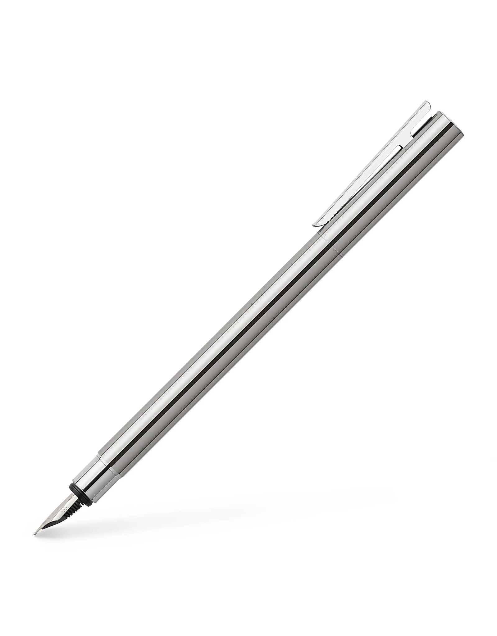 FABER-CASTELL NEO Slim Fountain Pen, Polished Stainless Steel (EF)